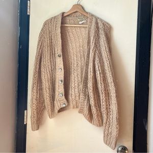 Vintage Beige Mohair Cardigan